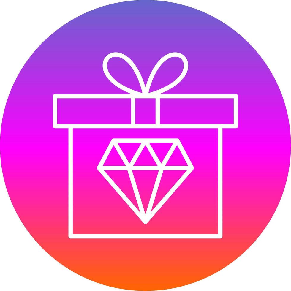 Diamond Line Gradient Circle Icon vector