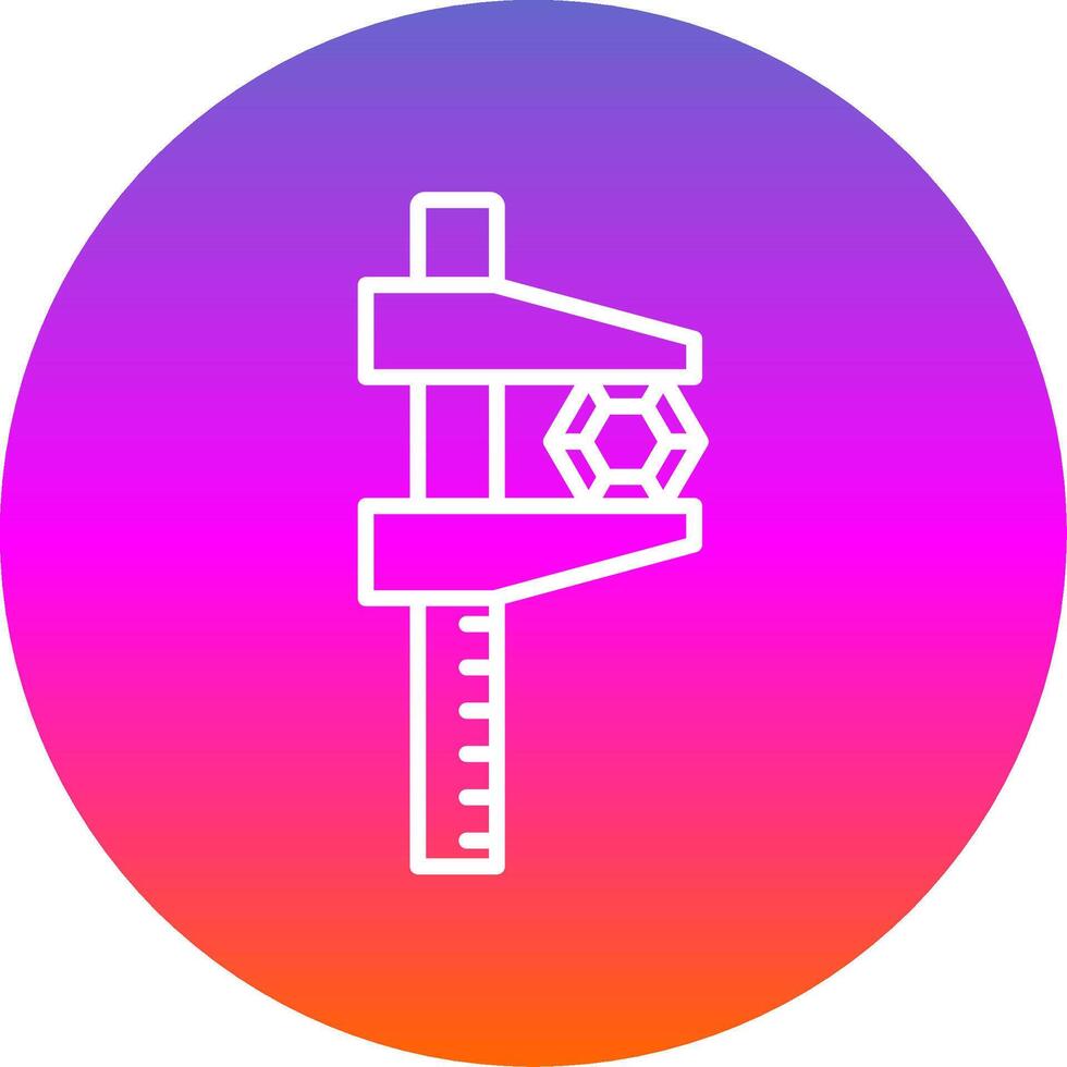 Caliper Line Gradient Circle Icon vector