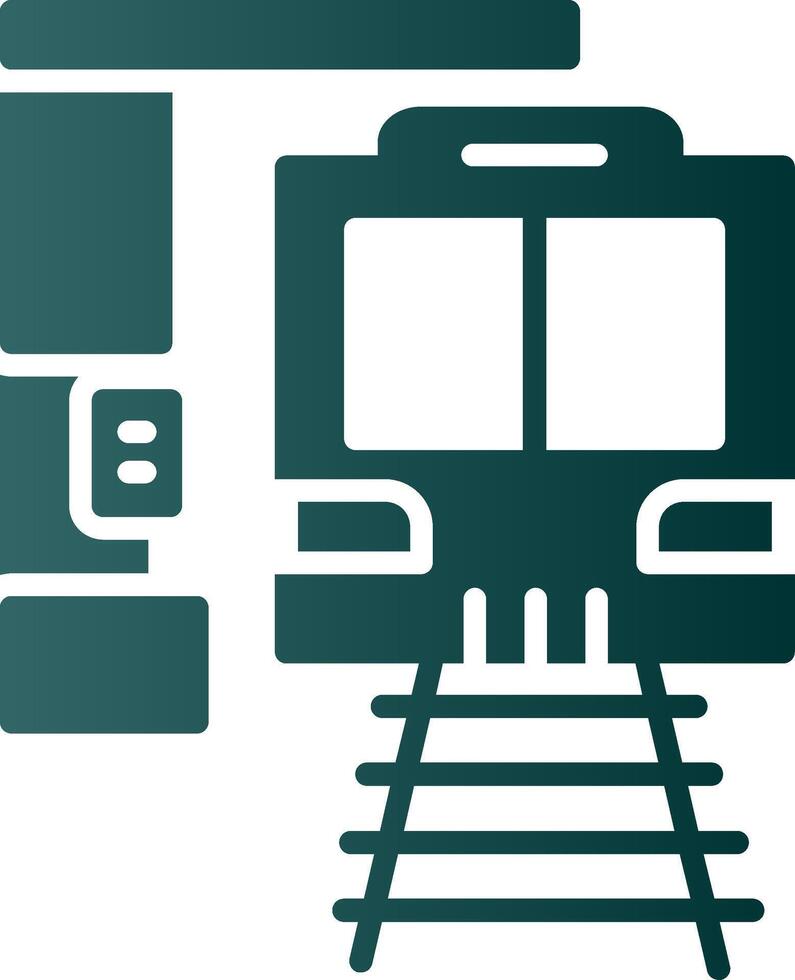 Train Station Glyph Gradient Icon vector