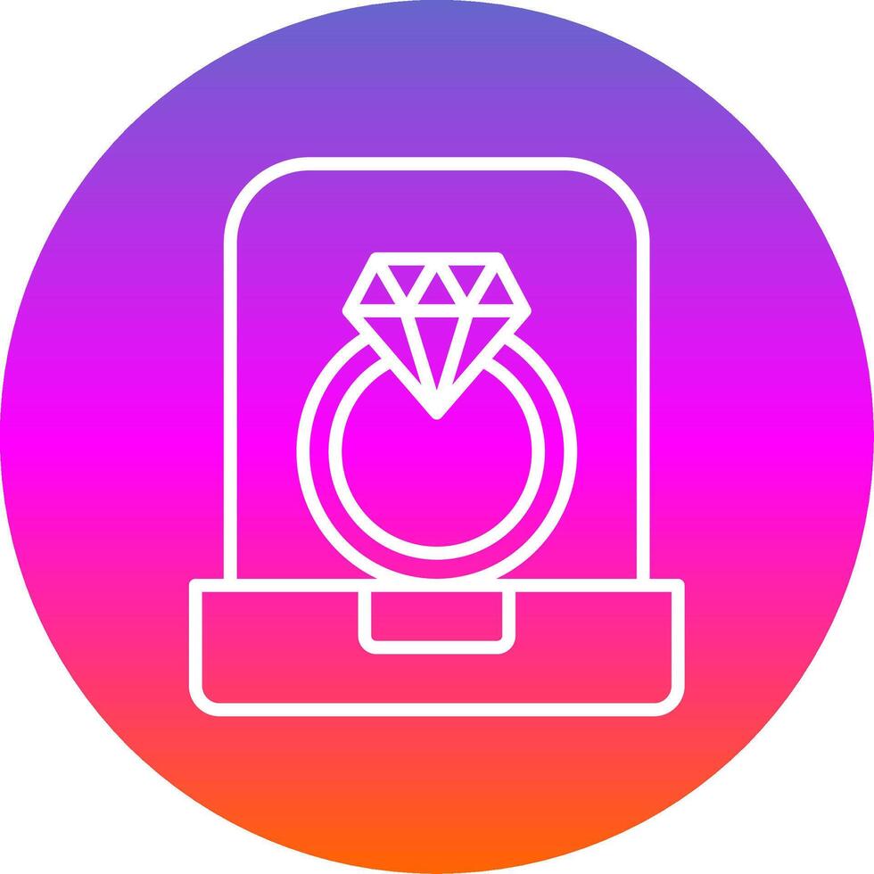 Diamond Ring Line Gradient Circle Icon vector