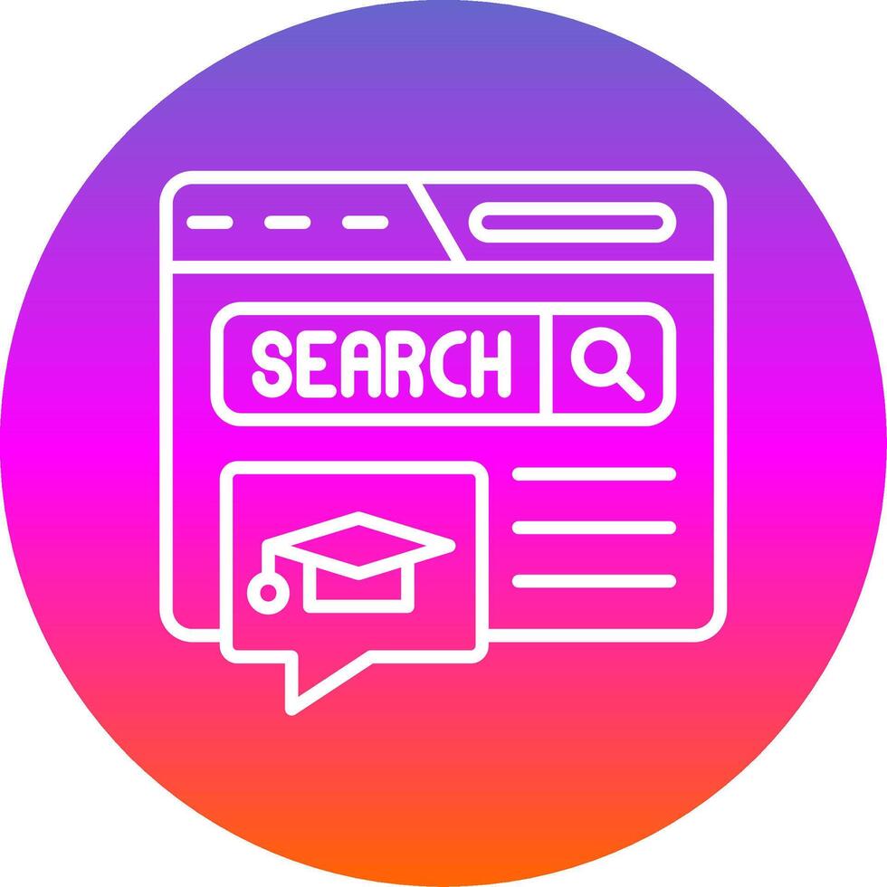 Education Forum Line Gradient Circle Icon vector