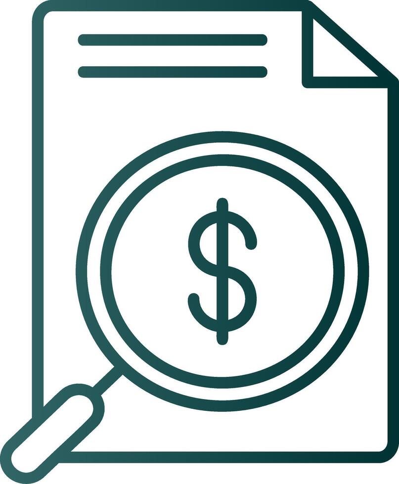 Money Search Line Gradient Icon vector