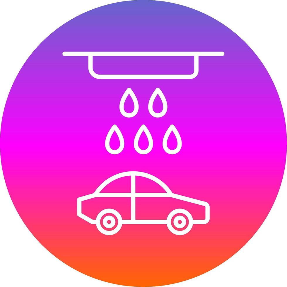 Car Wash Line Gradient Circle Icon vector