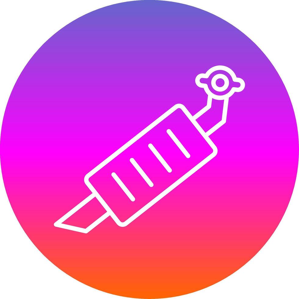 Exhaust Pipe Line Gradient Circle Icon vector