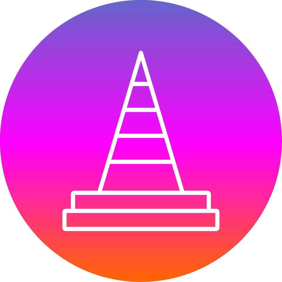 Traffic Cone Line Gradient Circle Icon vector