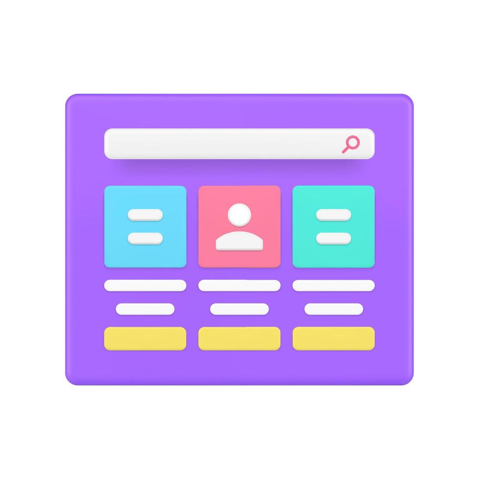 HR candidate CV search employee online browsing personnel hiring 3d icon realistic vector