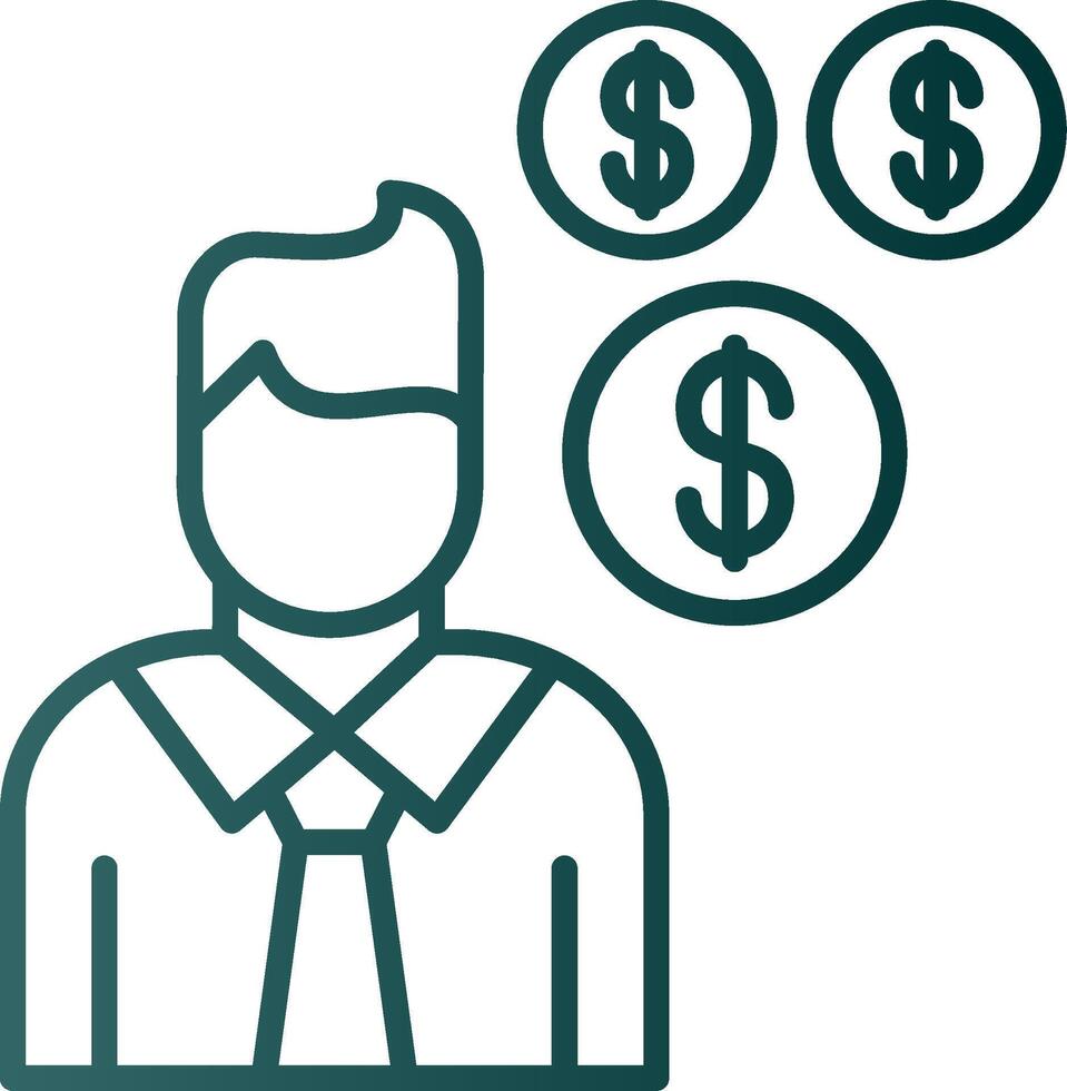 Sales Manager Line Gradient Icon vector