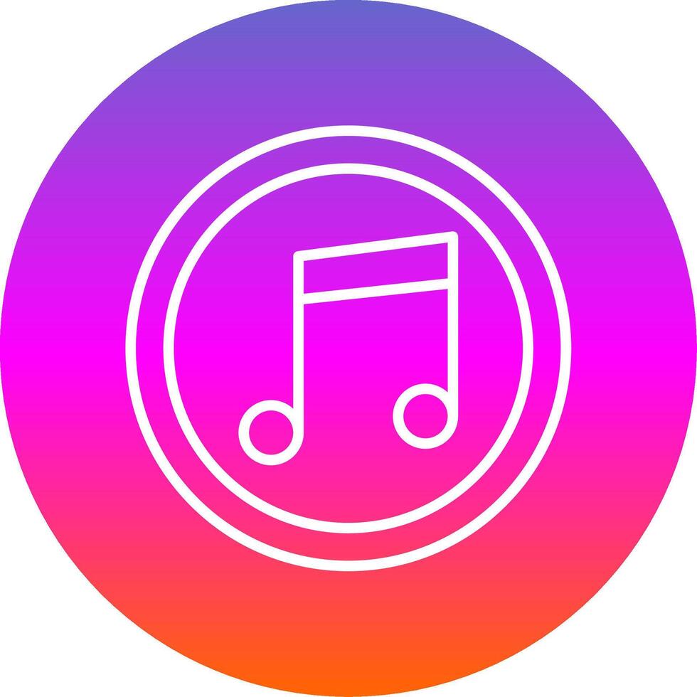 Music Note Line Gradient Circle Icon vector