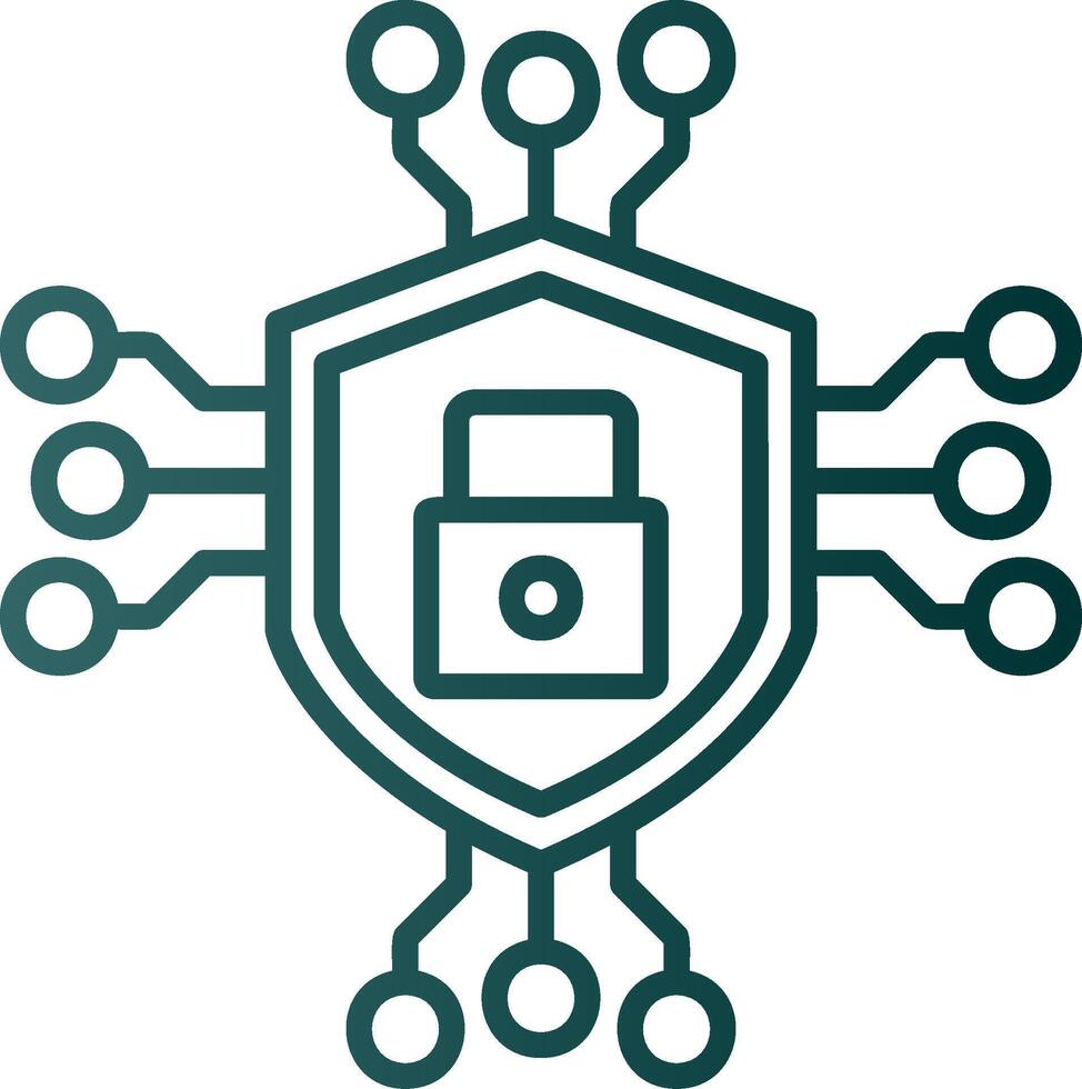 Data Encryption Line Gradient Icon vector