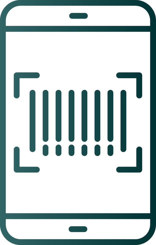 Barcode Scan Line Gradient Icon vector