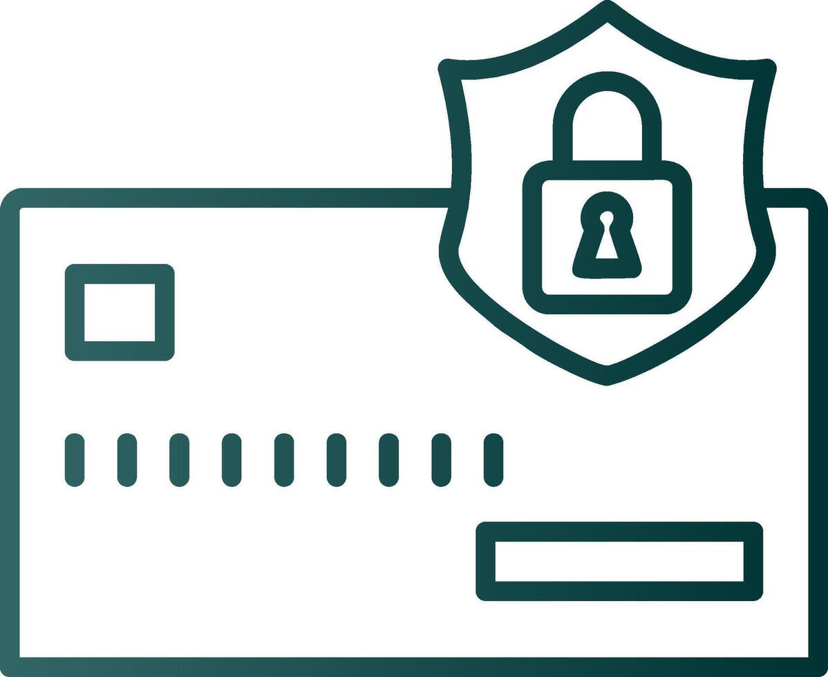 Secure Payment Line Gradient Icon vector