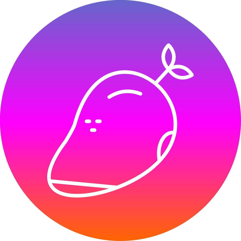 Mango Line Gradient Circle Icon vector