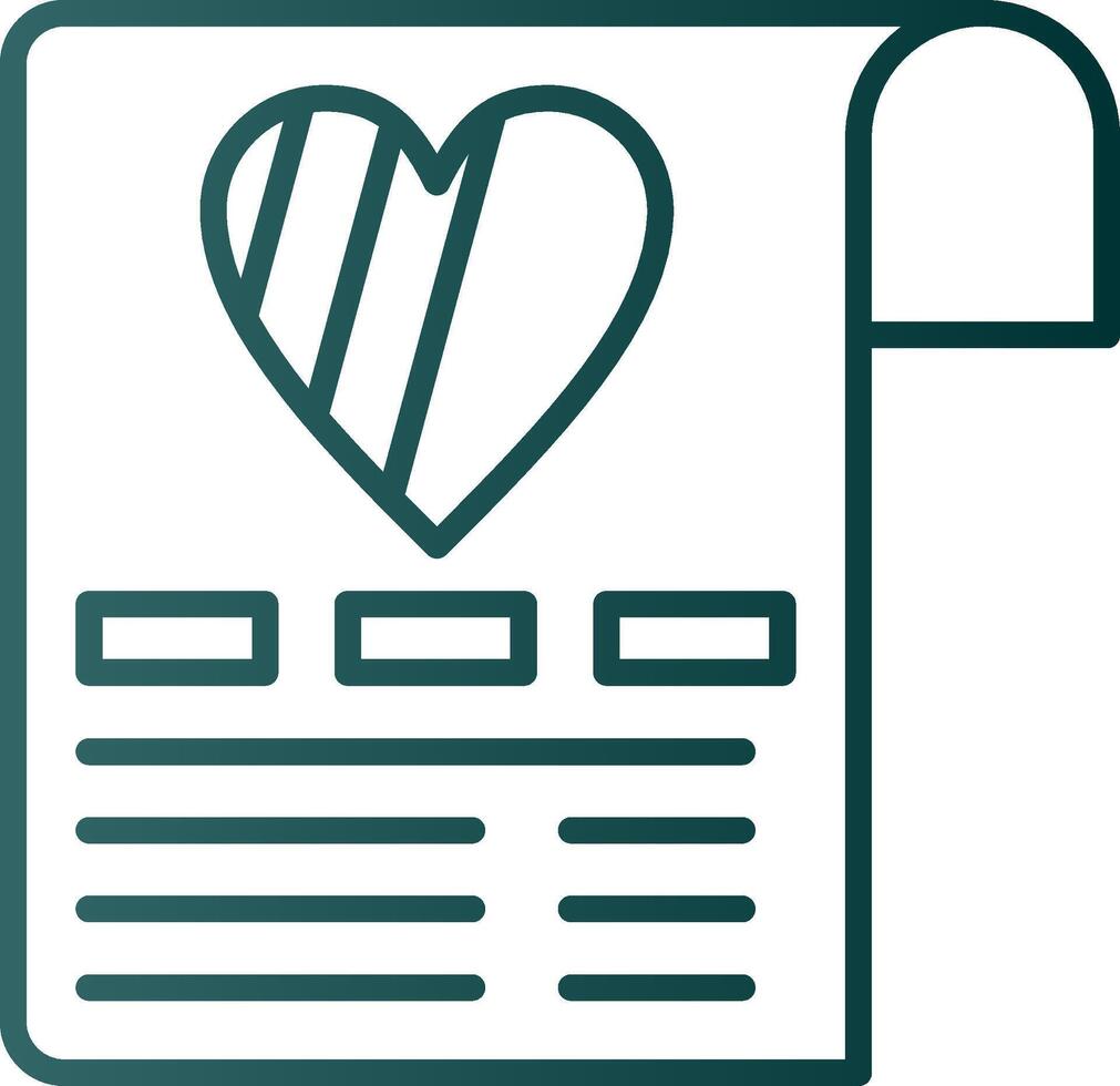Wish List Line Gradient Icon vector