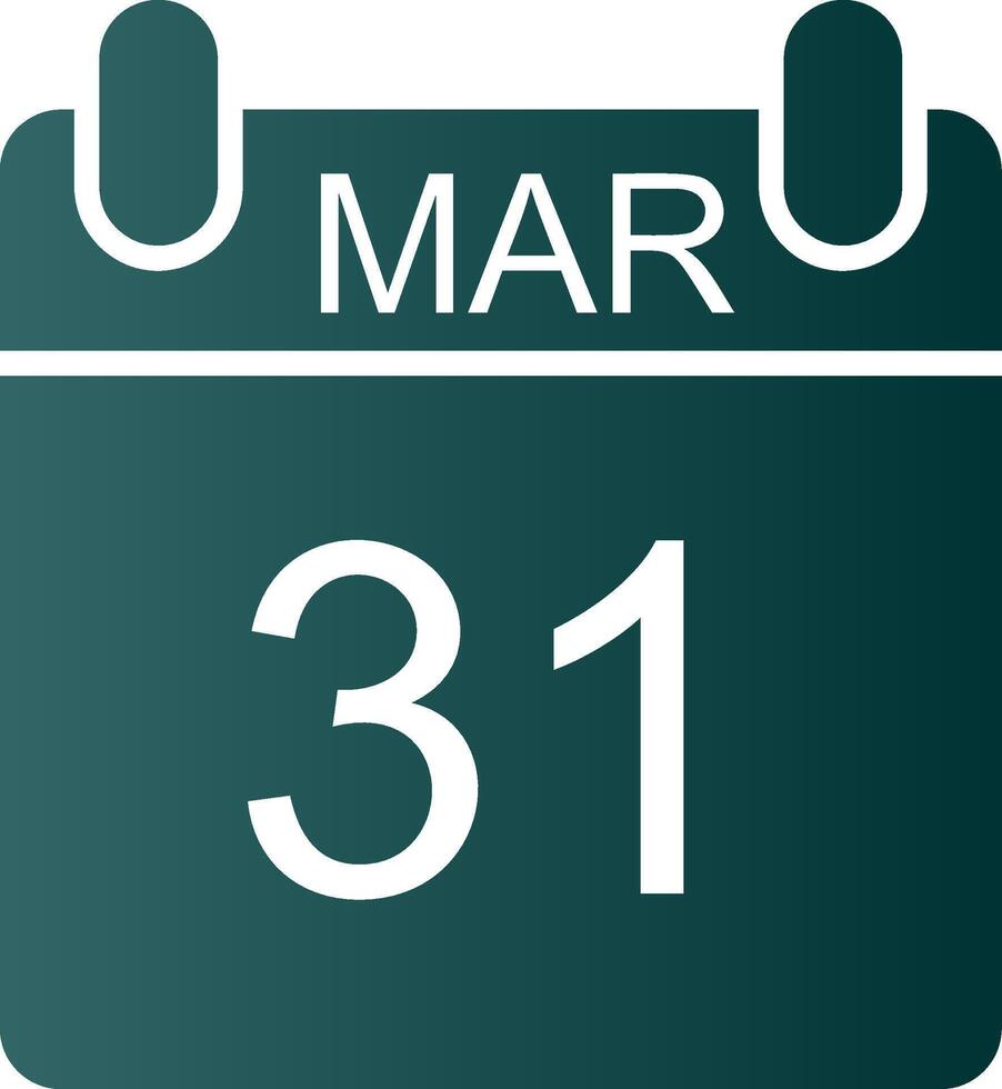 March Glyph Gradient Icon vector