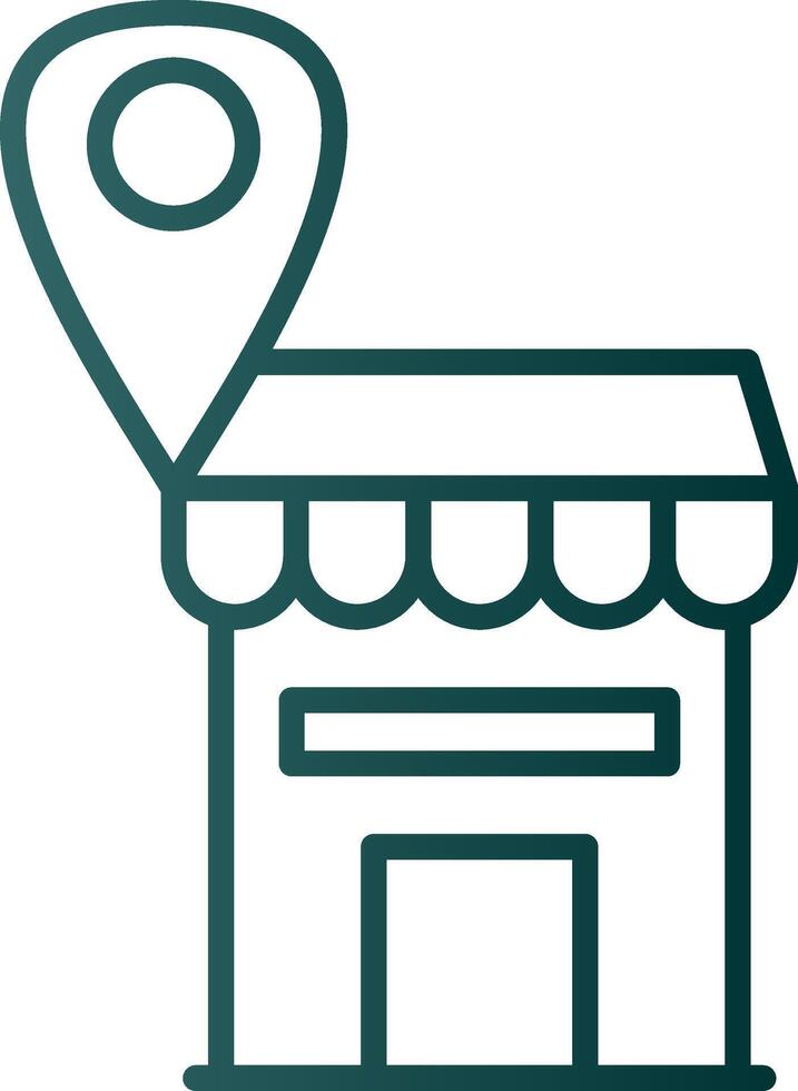 Shop Location Line Gradient Icon vector