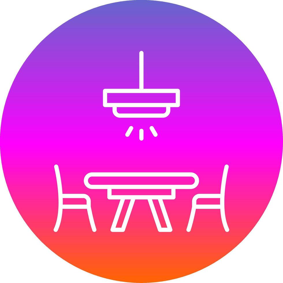 Dinner Table Line Gradient Circle Icon vector