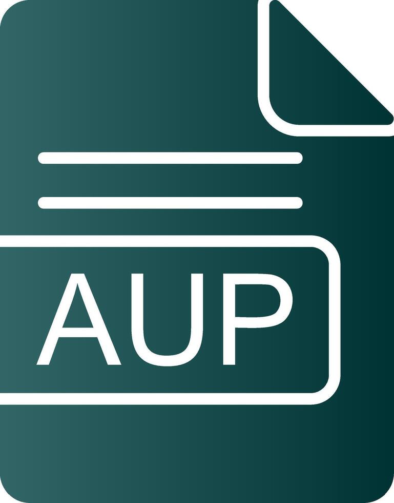 aup archivo formato glifo degradado icono vector