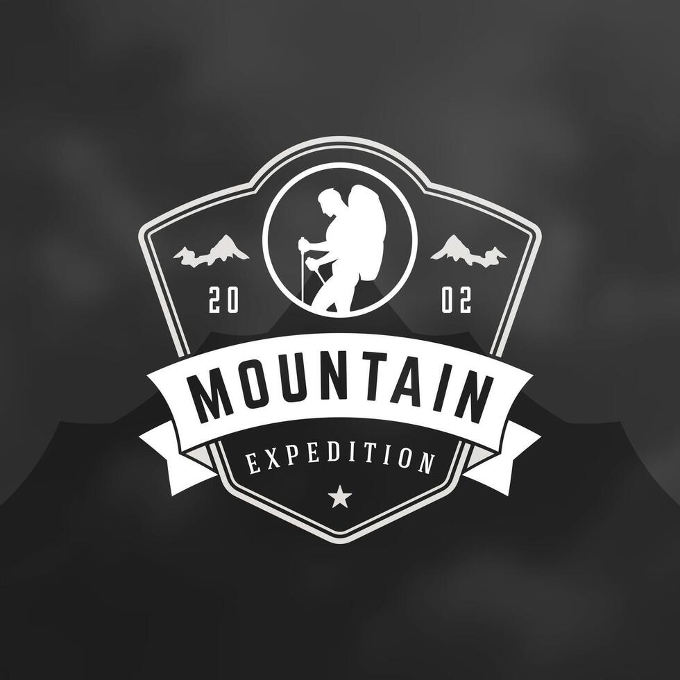 Climber logo emblem illustration. vector