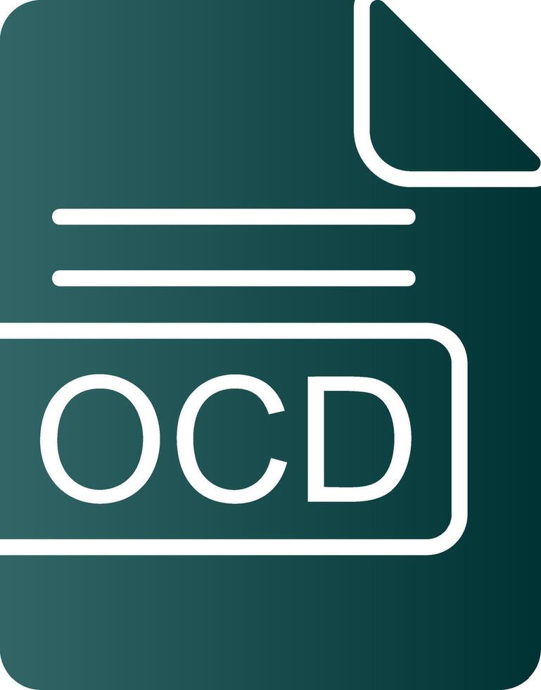 OCD File Format Glyph Gradient Icon vector