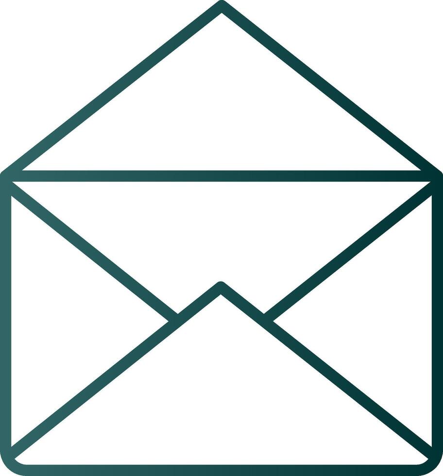 icono de gradiente de línea de correo vector