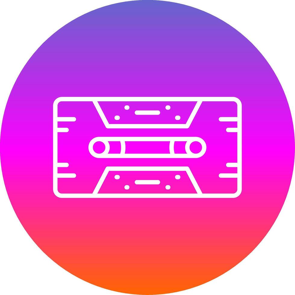 Cassette Tape Line Gradient Circle Icon vector