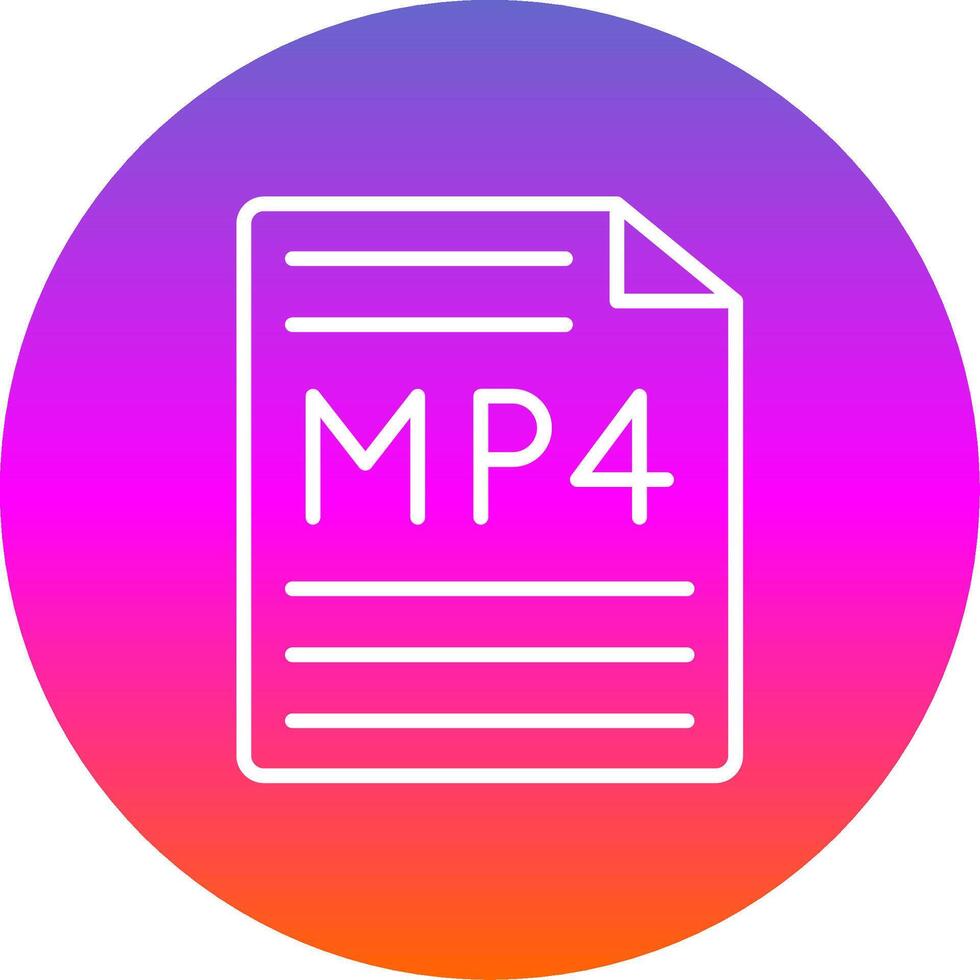 Mp4 Line Gradient Circle Icon vector