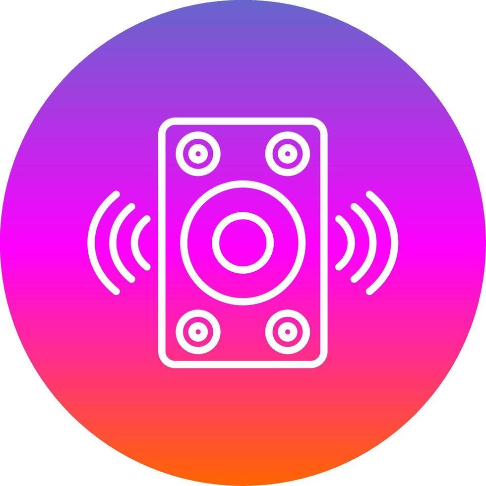 altavoz línea degradado circulo icono vector