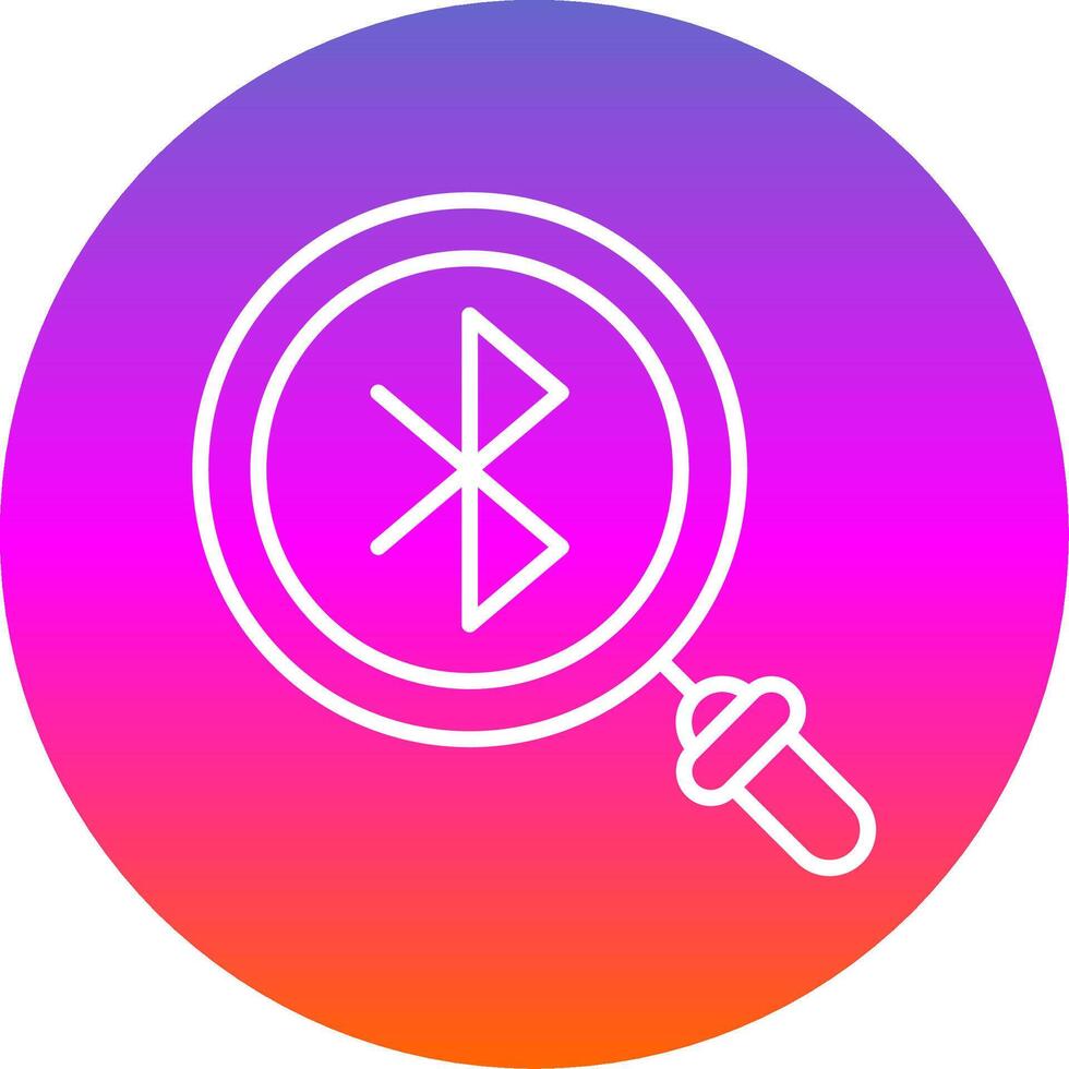 Bluetooth Line Gradient Circle Icon vector