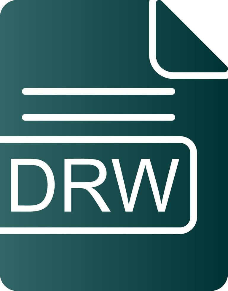 DRW File Format Glyph Gradient Icon vector