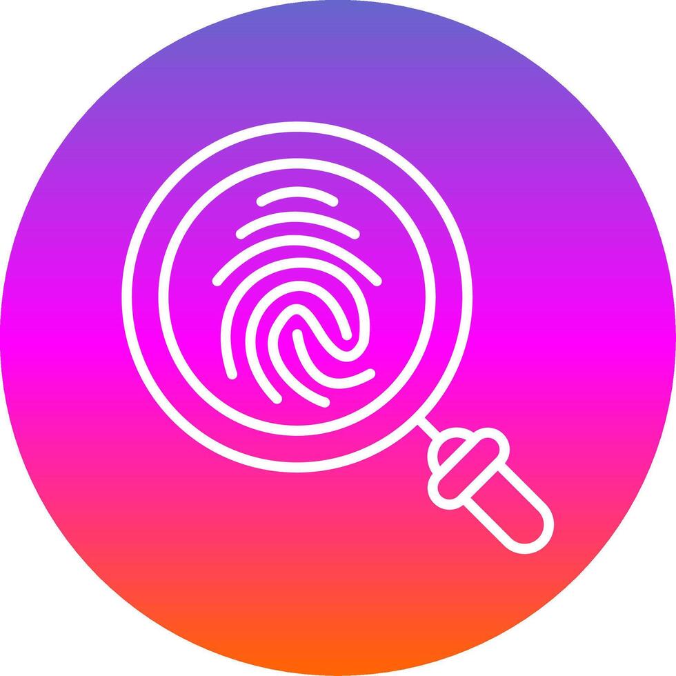 Finger Print Line Gradient Circle Icon vector