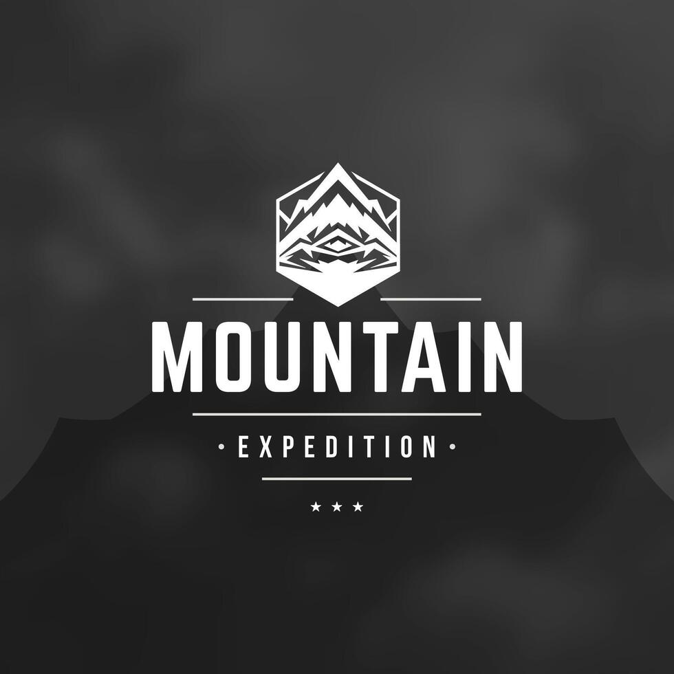 Mountains logo emblem illustration. vector