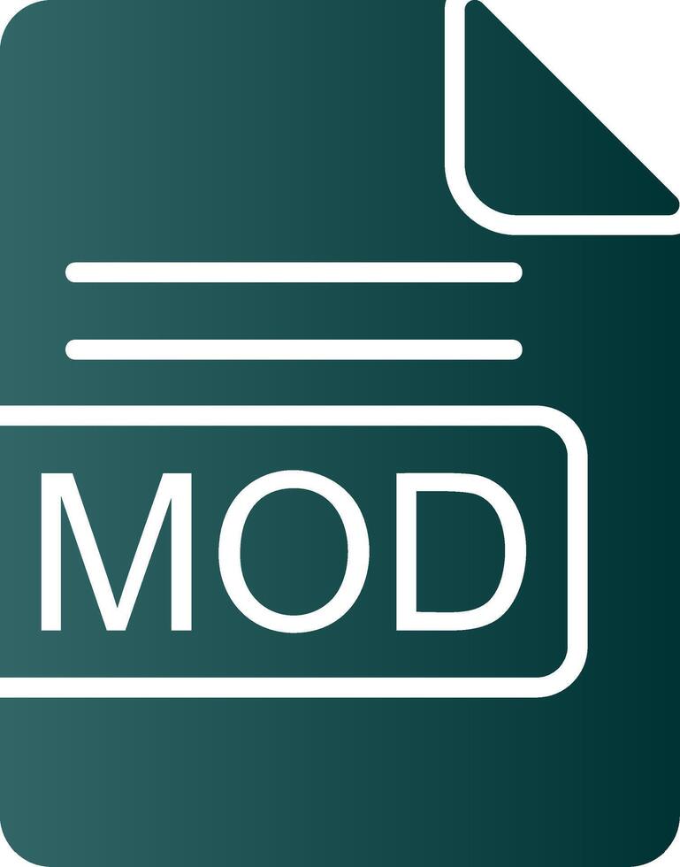 MOD File Format Glyph Gradient Icon vector