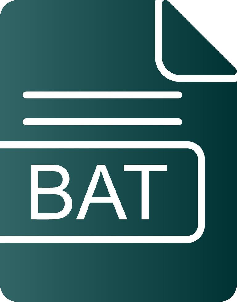 BAT File Format Glyph Gradient Icon vector