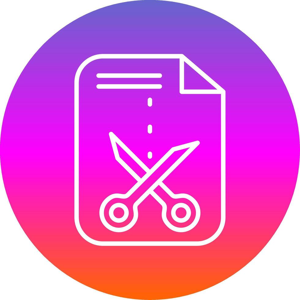 Cutting Line Gradient Circle Icon vector