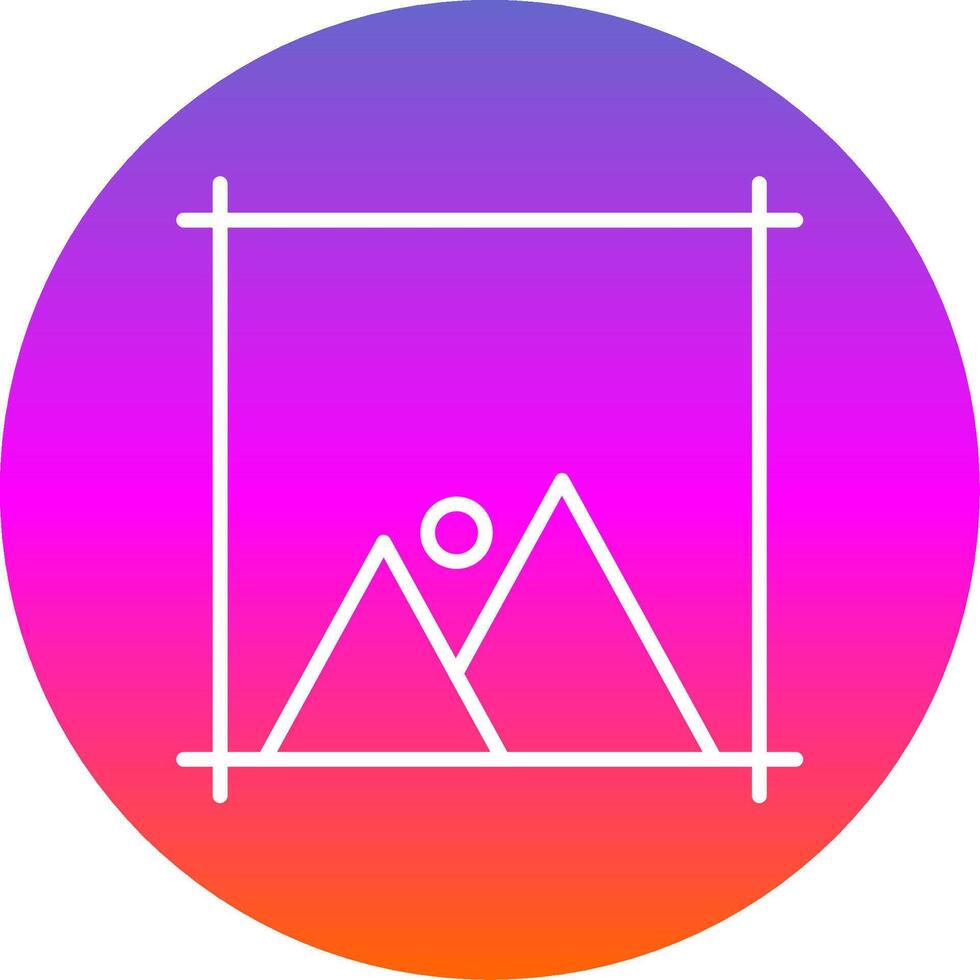 Crop Line Gradient Circle Icon vector