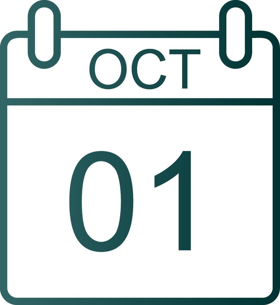 October Line Gradient Icon vector