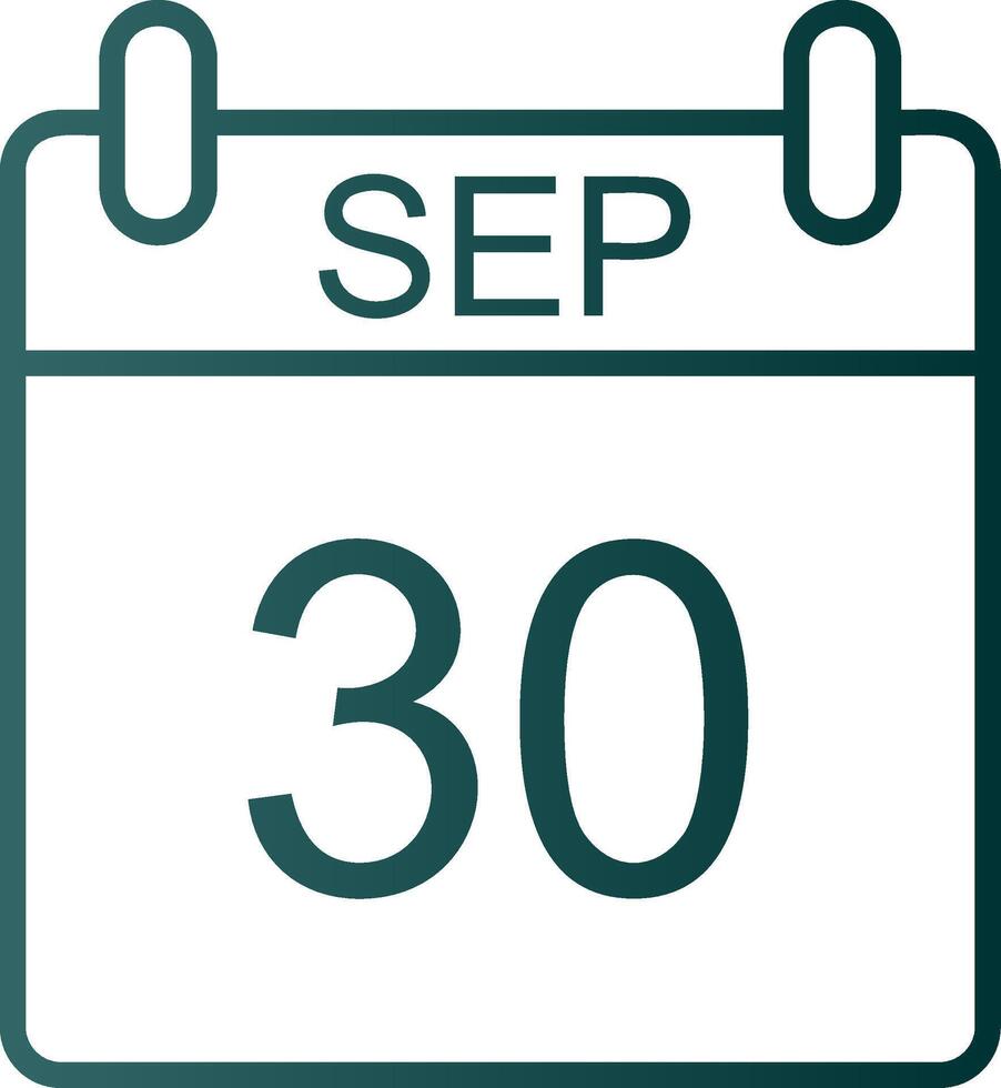 September Line Gradient Icon vector