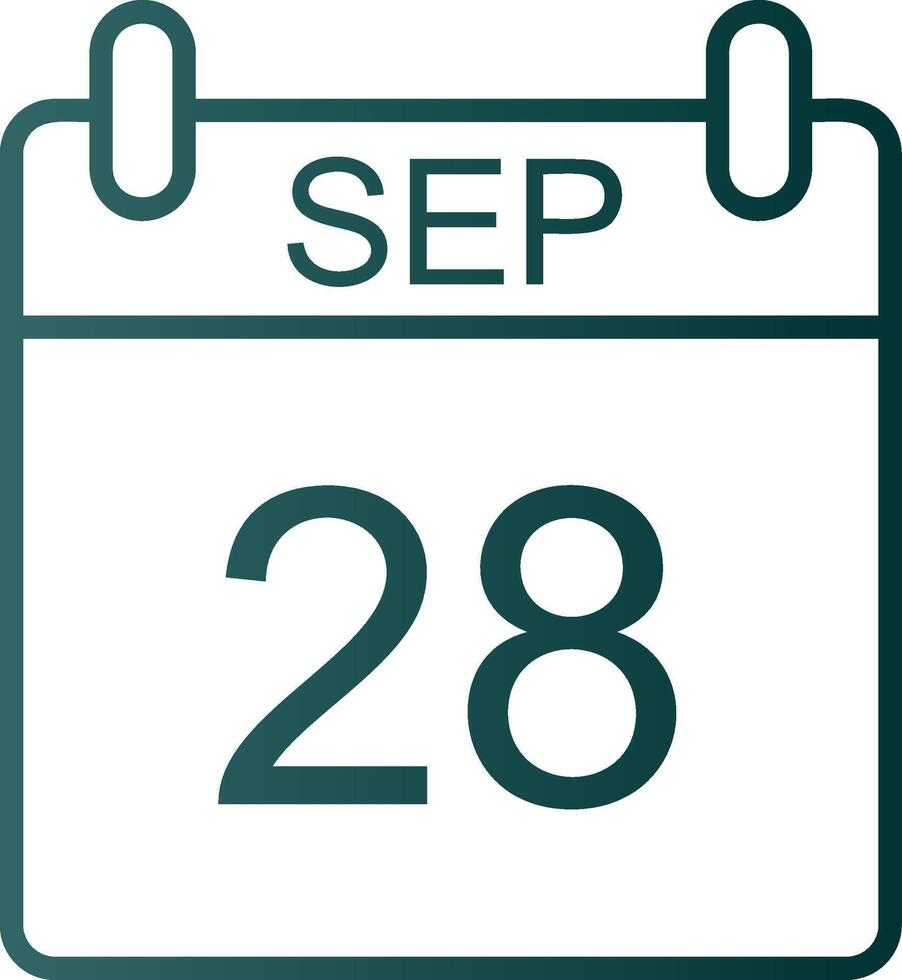 September Line Gradient Icon vector