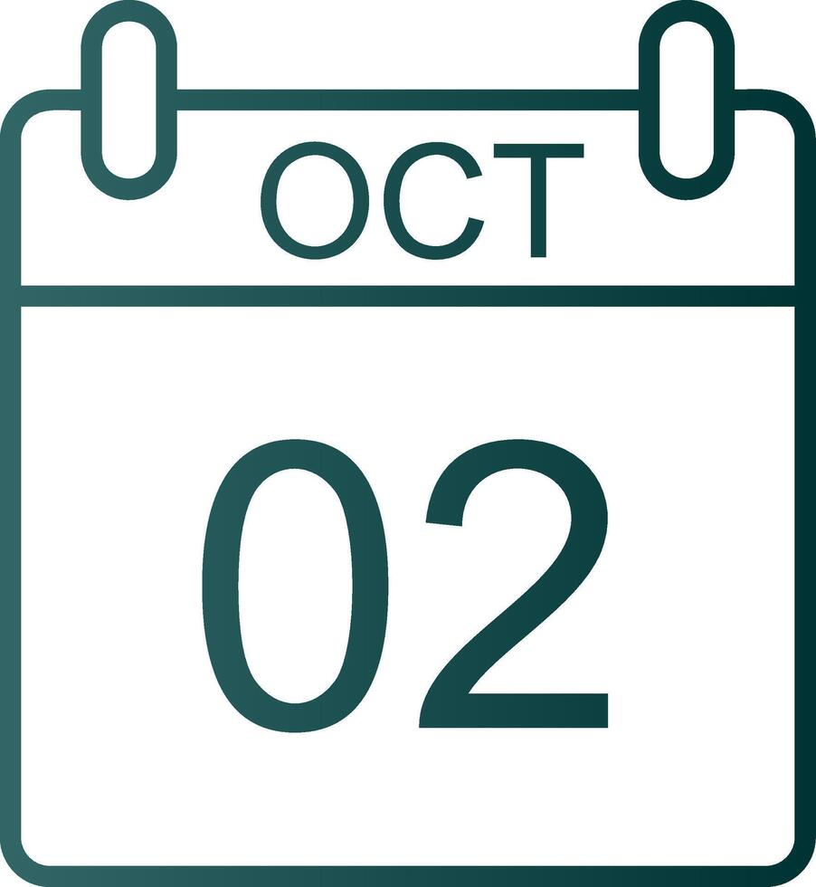 October Line Gradient Icon vector