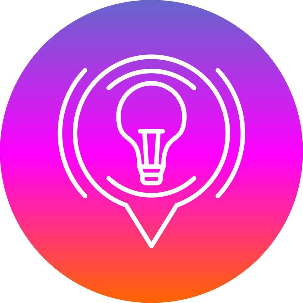 Bulb Line Gradient Circle Icon vector