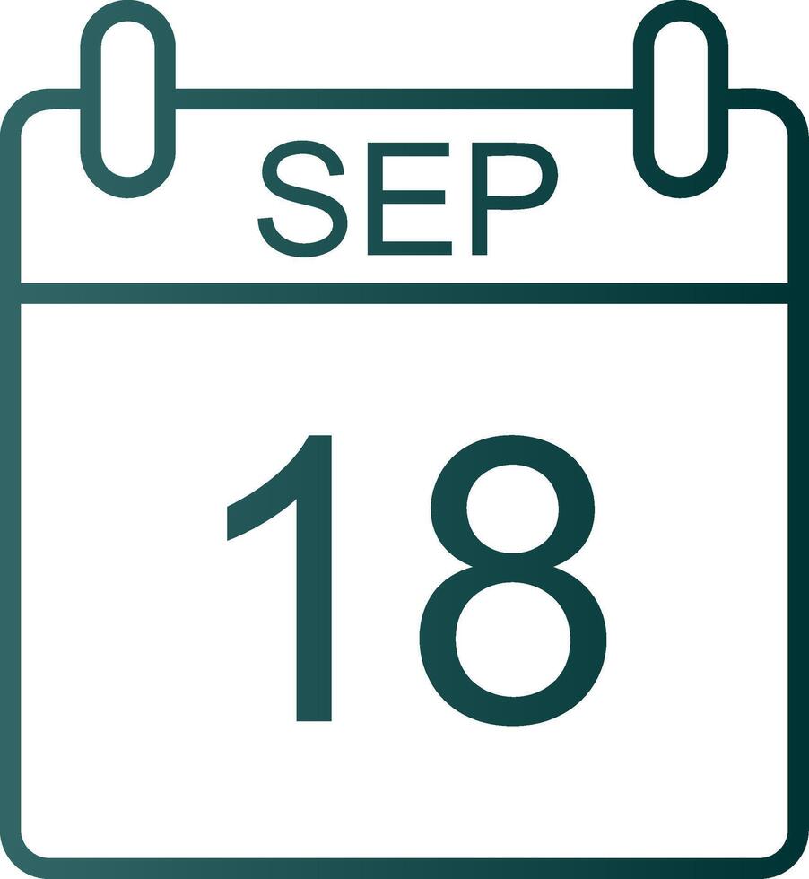 September Line Gradient Icon vector