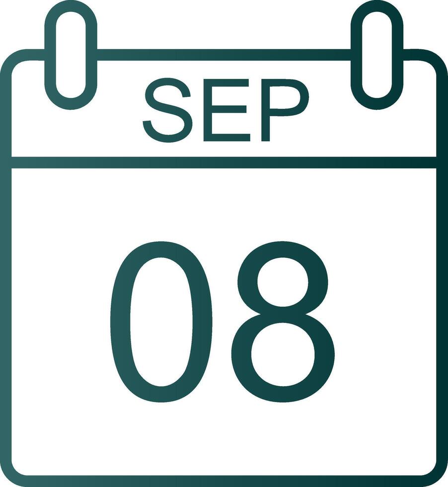 September Line Gradient Icon vector