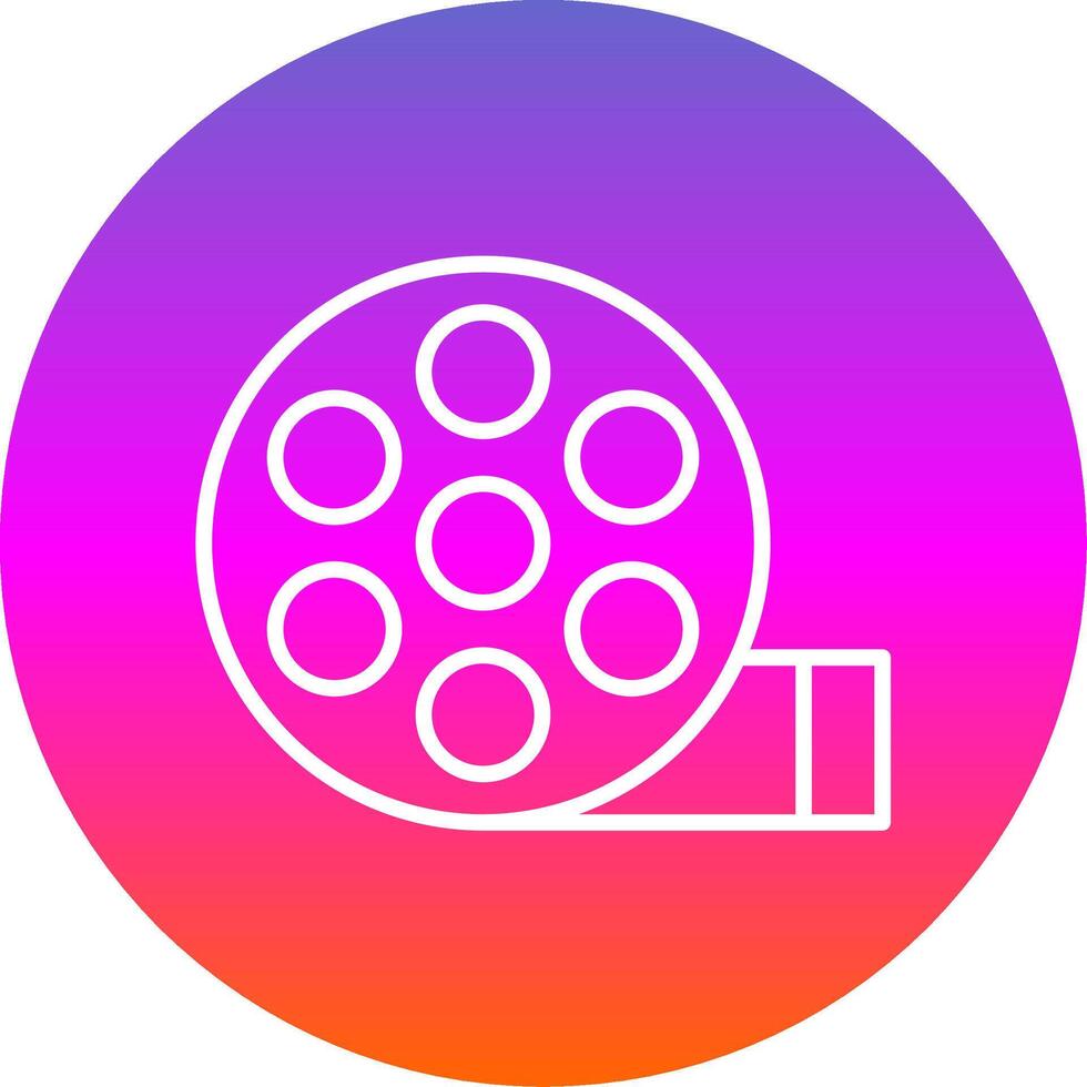 Reel Line Gradient Circle Icon vector