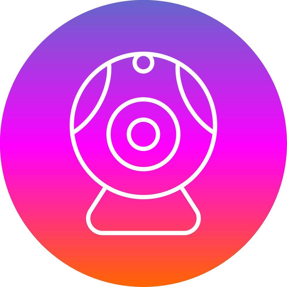 Web camera Line Gradient Circle Icon vector