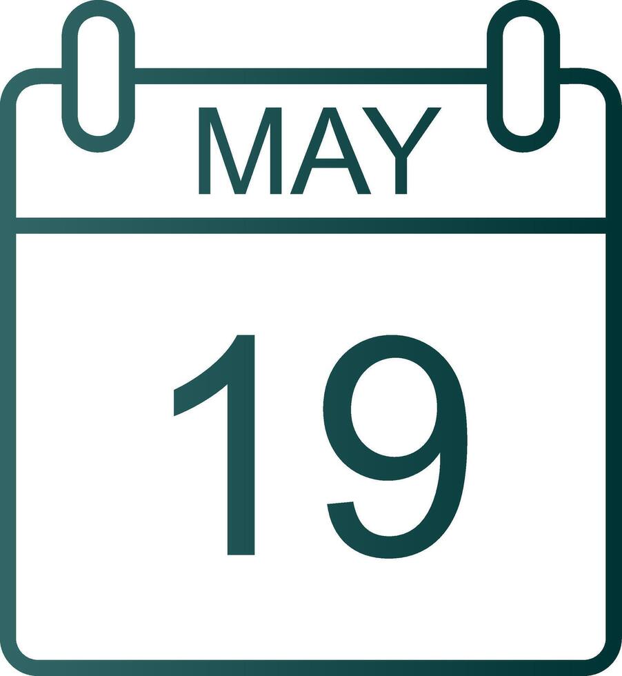 May Line Gradient Icon vector