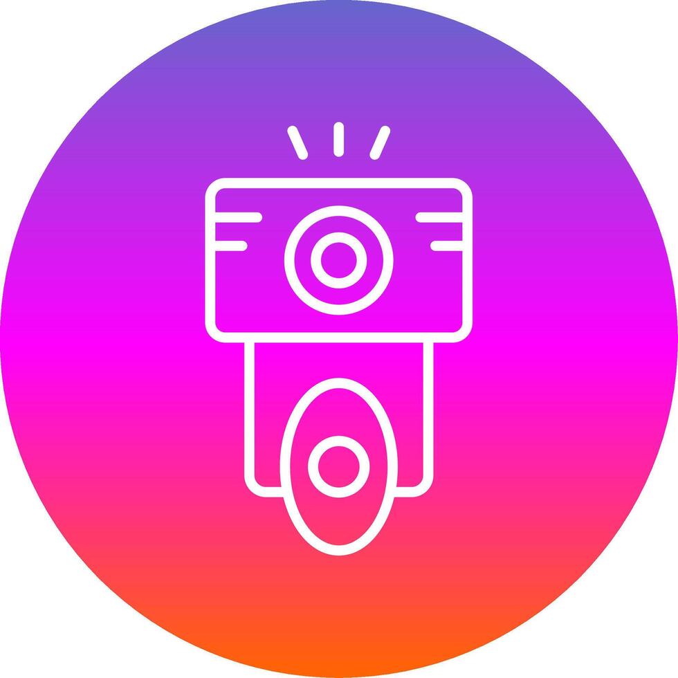 Camera Flash Line Gradient Circle Icon vector