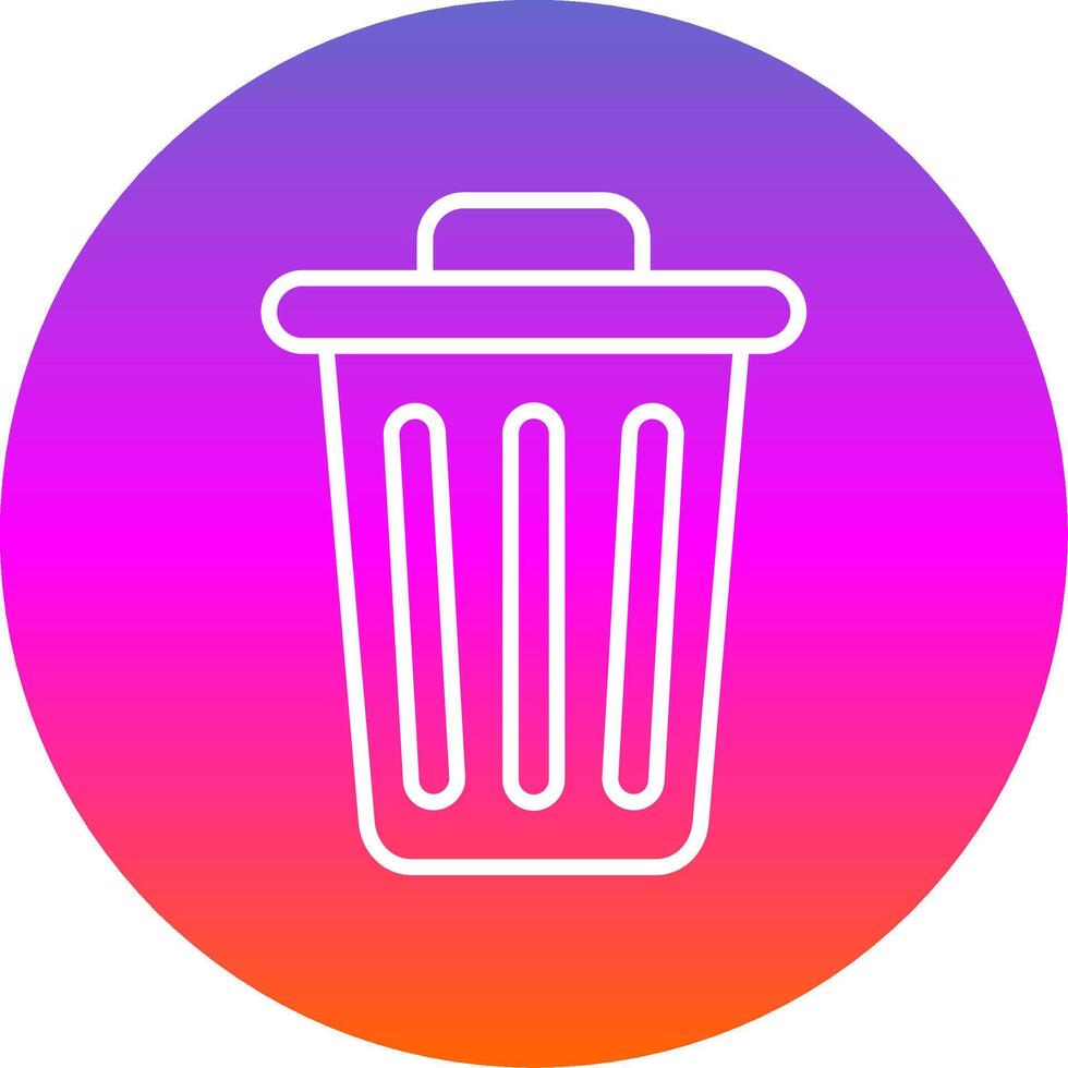 Dustbin Line Gradient Circle Icon vector