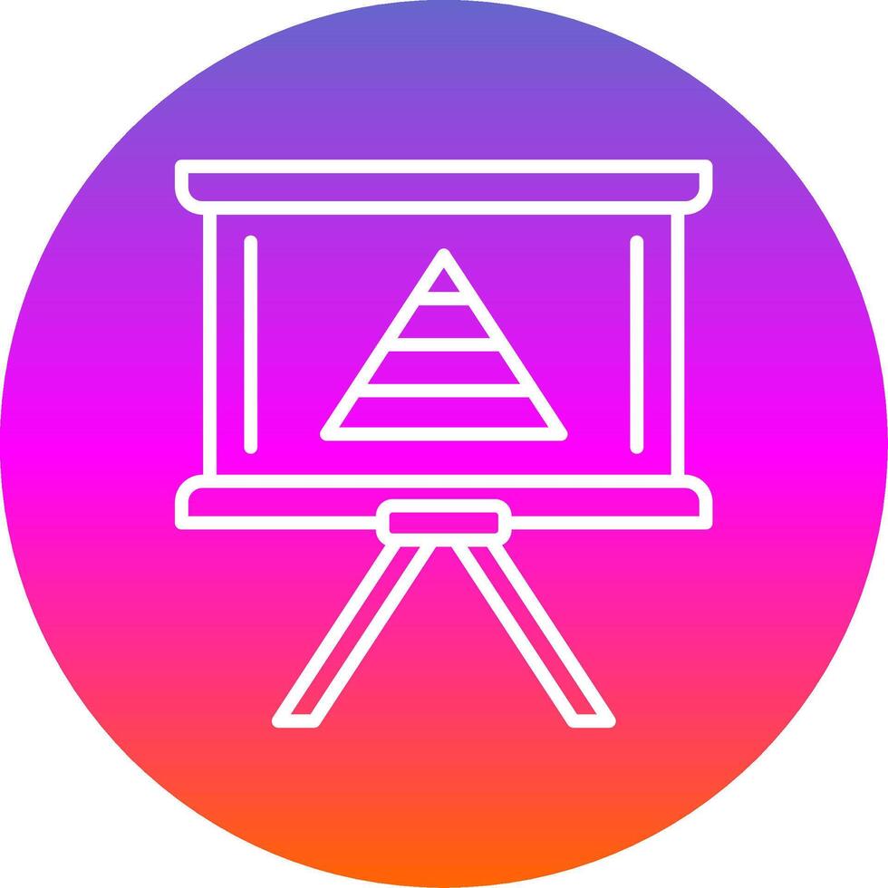 Pyramid Chart Line Gradient Circle Icon vector