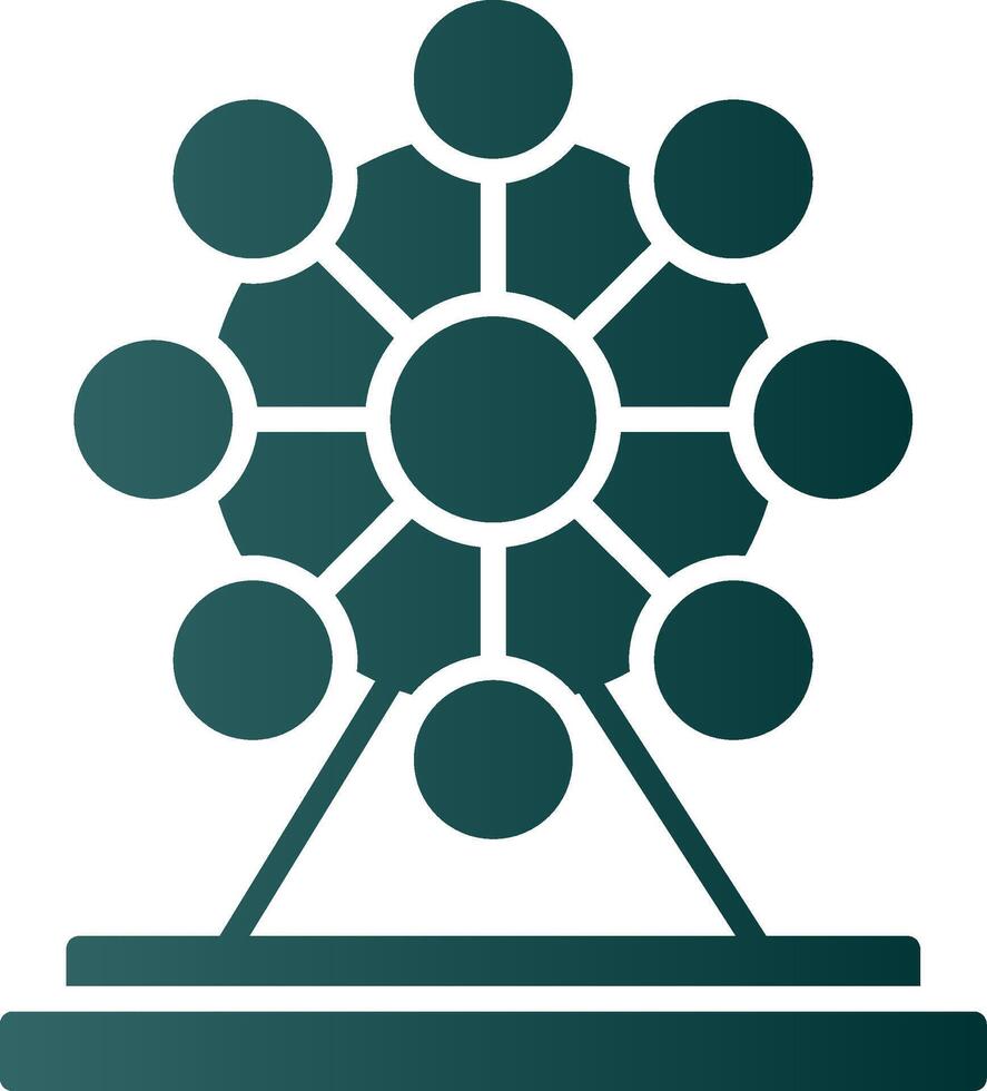 Ferris Wheel Glyph Gradient Icon vector