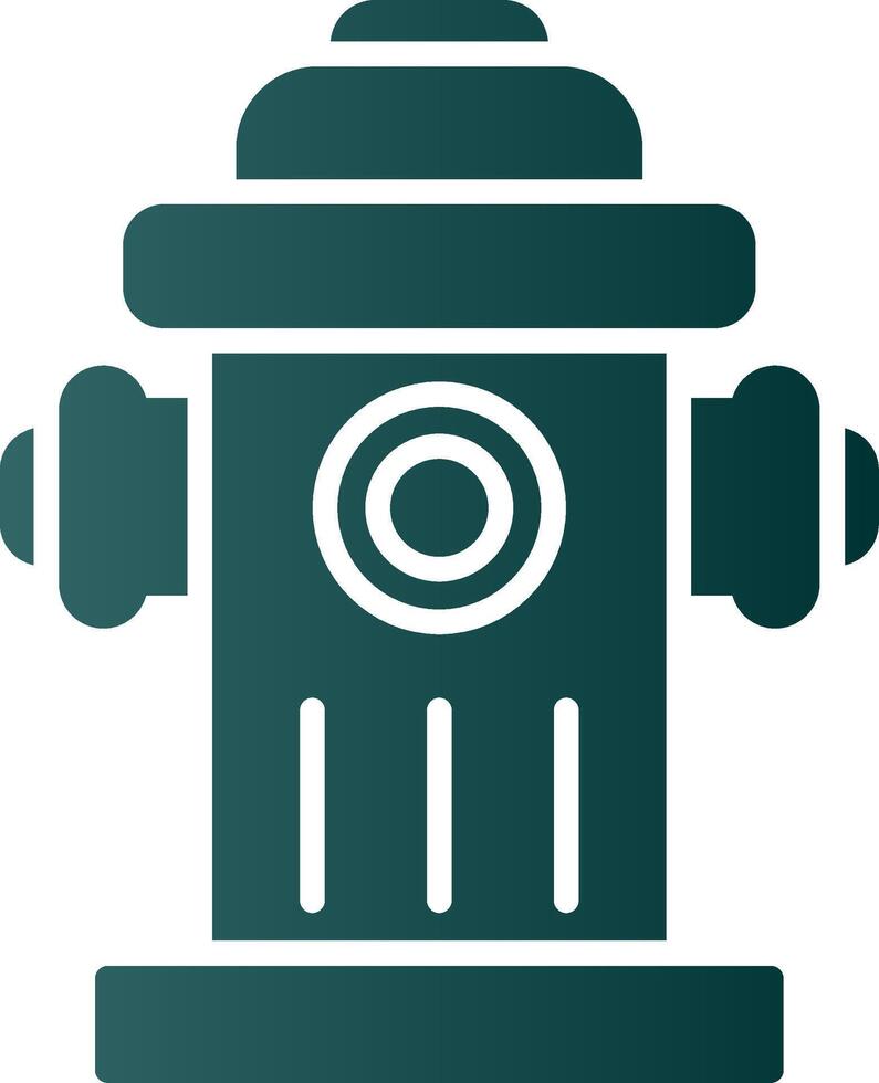Fire Hydrant Glyph Gradient Icon vector